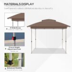 12' x 12' Pop Up Canopy Tent with Netting and Carry Bag, Instant Sun Shelter with 137 sq.ft Shade, Tents for Parties, Height Adjustable, for Outdoor, Garden, Patio - Image 4