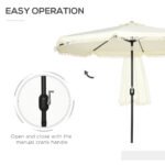 9 ft Cantilever Umbrella with Push Button Tilt and Crank Tassles and 8 Ribs Shade Umbrellas for Garden - Image 5