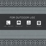 Outdoor Rug for Patio, 9' x 12' Waterproof Large Mat, Reversible Plastic Straw Rug for Decor, Portable Outside RV Camping Area Carpet Mat for Backyard Porch Deck Picnic, Black & Gray Border - Image 6