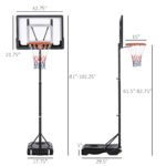 Portable Basketball Hoop System Stand with 33in Backboard, Height Adjustable 5FT-7FT Basketball Goal for Indoor Outdoor Use - Image 3