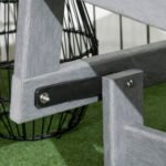 Patio Glider Bench w/ HDPE Slatted Double Rocking Chair, Light Gray - Image 8