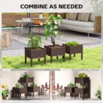 Plastic Raised Garden Bed with Legs, Self Watering Elevated Planter Boxes with Drainage Holes and Plugs, Easy Assembly - Image 4
