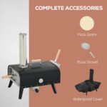 Pellet Wood Fired Pizza Oven, Outdoor Pizza Maker with 12" Rotating Stone, Peel and Waterproof Cover - Image 8