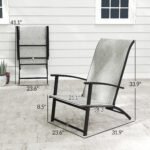 Set of 2 Outdoor Dining Chairs with High Back, Armrests, Folding Patio Chairs for Patio, Lawn, Camping, Gray - Image 3
