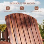 Oversized Adirondack Chair, Outdoor Fire Pit and Porch Seating, Classic Log Lounge w/ Built-in Cupholder, Brown - Image 6
