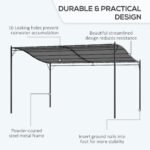 10' x 13' Outdoor Pergola Gazebo, Steel Patio Canopy with Weather-Resistant Fabric and Drainage Holes - Image 5