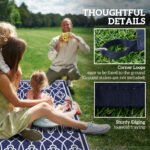 Reversible Outdoor Rug, Waterproof Plastic Straw with Carry Bag, 9' x 18', Blue & White Lantern - Image 8