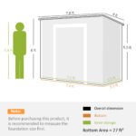 Plastic Outdoor Storage Shed with Floor with Lockable Doors, Air Vents, 8' x 4', Light Brown - Image 3