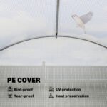 10'x11'x6' Walk-in Tunnel Greenhouse with Shelves, Mesh Door and Windows, Hoop House Greenhouse with PE Cover, White - Image 6