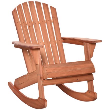 Adirondack Rocking Chair with Slatted Wooden Design