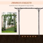82'' Decorative Metal Garden Trellis Arch with Durable Steel Tubing & Elegant Scrollwork, Perfect for Weddings - Image 6