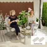 Adirondack Chair Cushions Set of 2, Tufted High Back Patio Non-Slip Cushions for Adirondack Chairs, Beige - Image 2
