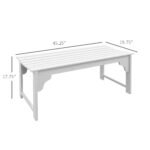 Slatted Wooden Garden Bench, Curved Seat Front Porch Bench, White - Image 3