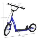 Youth Scooter Kick Scooter for Kids 5+ with Adjustable Handlebar 16" Front and 12" Rear Dual Brakes Inflatable Wheels - Image 3