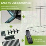 6 x 3ft Crop Cages for Garden, Plant Protectors from Animals, Two Zippered Doors, Storage Bag, 6 Ground Stakes, Green - Image 5
