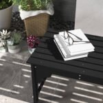 Slatted Wooden Garden Bench, Curved Seat Front Porch Bench, Black - Image 8