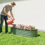 4.9' x 2' x 1' Galvanized Raised Garden Bed Kit, Metal Planter Box with Safety Edging, Green - Image 3