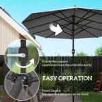 Garden Parasol 14.4ft Double-Sided Sun Umbrella with Base, Patio Parasol with LED Solar Lights - Image 6