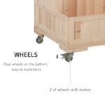 3-Tiers Raised Garden Bed with Trellis, 53" H Vertical Planter Box with Wheels & Back Storage Area, for Flowers, Vegetables, Herbs, Natural - Image 5
