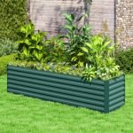 8x2x2ft Galvanized Raised Garden Bed Kit with Safety Edging for Flowers, Herbs and Vegetables, Green - Image 8