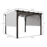 10' x 10' Patio Pergola with Weather-Resistant Steel Frame, Backyard Sun Shade Canopy Cover Shelter for Porch Party, Garden, Grill Gazebo - Image 3