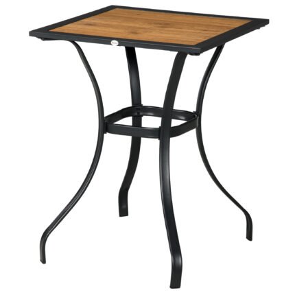 28" Outdoor Dining Table with Faux Wood Patio Furniture