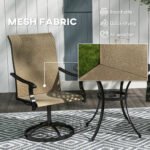 Patio Swivel Chairs Set of 2, High Back Patio Dining Chairs with All-Weather Mesh for Backyard, Lawn, Garden, Brown - Image 5