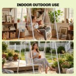 Hammock Chair Stand Only Heavy Duty Solid Steel A-Frame for Hanging Hammock, Egg Chair, Max Load 330 LBS, White - Image 6