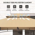 8' x 5' Outdoor Grill Gazebo, Barbecue Gazebo Shelter with LED Light, 2 Side Shelves, Hooks, Bottle Opener, Dark Brown - Image 4