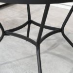 35" Round Outdoor Patio Bistro Dining Table, French Cafe Style, Conversation Space, Fast Drying Metal Mesh Tabletop for Garden, Backyard, Poolside, Black - Image 8