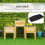 Raised Garden Bed Set of 3, Wooden Elevated Planter Box with Legs and Bed Liner, for Backyard and Patio to Grow Vegetables, Herbs, and Flowers, Natural - Image 7