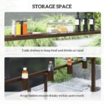 8 x 5ft Hardtop Grill Gazebo with Double Metal Roof, 2 Side Shelves and 4 Cup Holders for Patio Backyard Lawn Deck - Image 5
