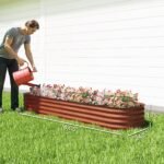 7.9' x 2' x 1' Galvanized Raised Garden Bed Kit, Metal Planter Box with Safety Edging, Brown - Image 3