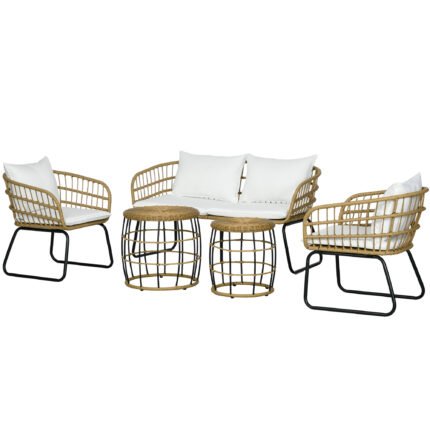 5 Piece PE Rattan Outdoor Furniture Set