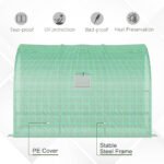 10' x 5' x 7' Lean to Greenhouse, Walk-In Green House, Plant Nursery with 2 Roll-up Doors and Windows, PE Cover and 3 Wire Shelves, Green - Image 6