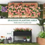 Galvanized Raised Garden Bed, Metal Planter Box with Legs, Storage Shelf and Bed Liner, Dark Gray - Image 4