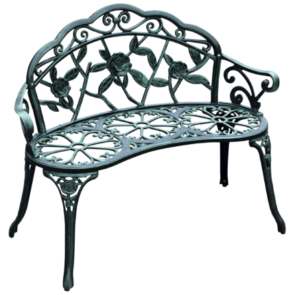 Outdoor Bench with Cast Aluminum Outdoor Furniture