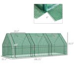 9' x 3' x 3' Portable Mini Greenhouse Outdoor Garden with Large Zipper Doors and Water/UV PE Cover, Green - Image 3