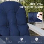 Adirondack Chair Cushions Set of 2, Tufted High Back Patio Non-Slip Cushions for Adirondack Chairs, Navy Blue - Image 5