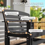 Patio Glider Bench w/ HDPE Slatted Double Rocking Chair, Distressed Black - Image 8