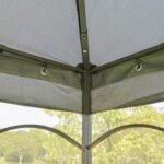 118" x 118" Steel Outdoor Patio Gazebo Canopy with Removable Mesh Curtains, Display Shelves, & Steel Frame - Image 7