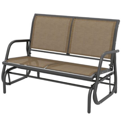 2-Person Outdoor Glider Bench with Patio Double Swing Rocking Chair Loveseat