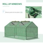 4' x 2' x 2' Portable Mini Greenhouse, Small Green House with PE Cover, Roll-up Zippered Windows for Indoor, Outdoor Garden, Green - Image 5