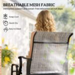 Outdoor Glider with Ottoman, Patio Glider Chair Set with High Back, Wide Seat for Porch, Garden, Backyard, Gray - Image 8
