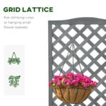 46" Wooden Planter with Trellis, Raised Garden Bed to Grow Vegetables, Herbs, Flowers for Backyard, Patio, Gray - Image 5