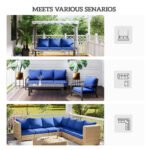 Patio Chair Cushions Set of 4 with Seat & Backrest, Fade Resistant Seat Replacement Cushion Set, Navy Blue - Image 6