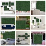 12 PCS Artificial Boxwood Panels Topiary Wall Greenery Backdrop, Privacy Hedge Screen 4 Layer Roll, Dark Green - Image 8
