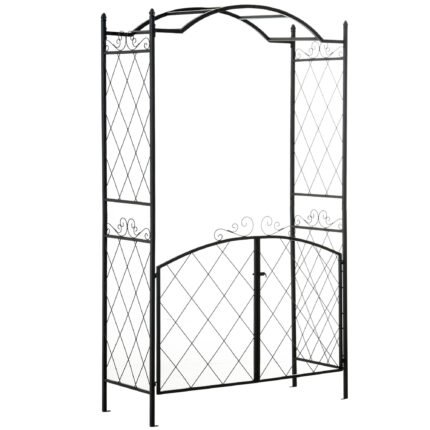 85" Garden Arch Arbor with Metal Arch Trellis