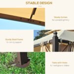 10' x 10' Steel Outdoor Patio Gazebo with Polyester Privacy Curtains, Two-Tier Roof for Air, Large Design - Image 6