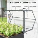 Elevated Garden Box with Greenhouse Cover, Raised Garden Bed with Legs and Drainage Hole for Vegetables, Dark Gray - Image 7